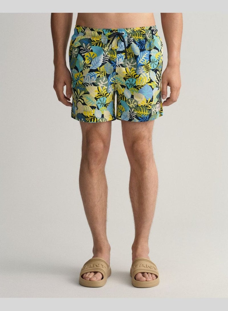 Gant Classic Fit Tropical Print Swim Shorts