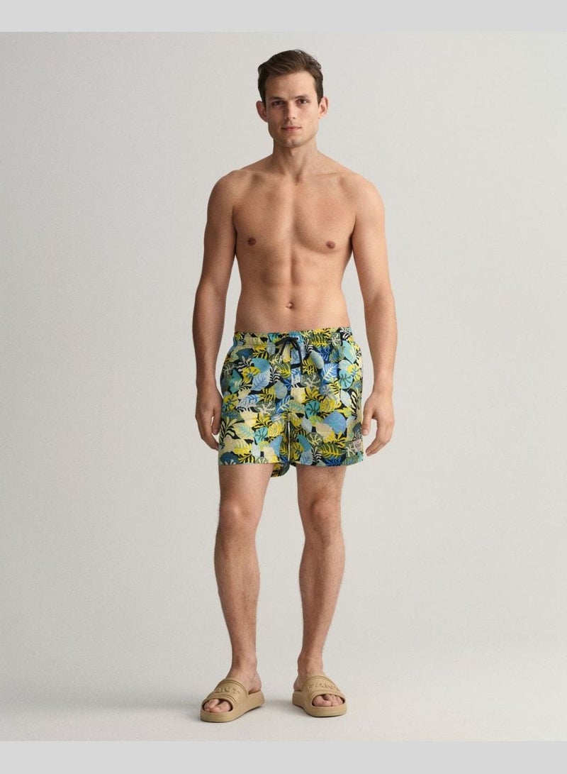 Gant Classic Fit Tropical Print Swim Shorts