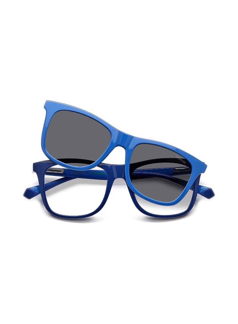 Kids Unisex Polarized Rectangular Sunglasses - Pld 8055/Cs Blue Millimeter - Lens Size: 46 Mm