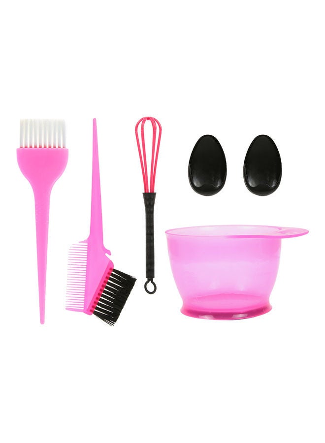 5-Piece Hair Dye Color Brush And Bowl Set Pink 20 x 5 x 12cm