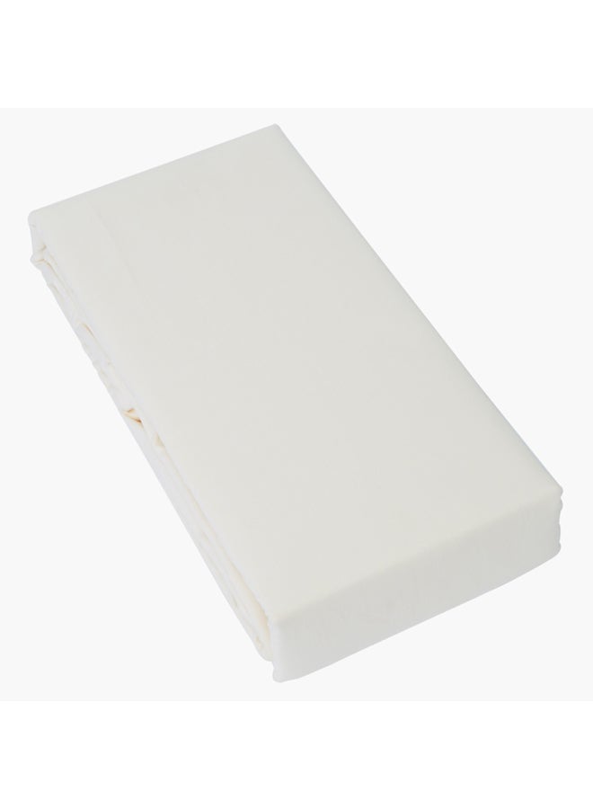 Essential Textured Flat Sheet Cotton White 260x270cm