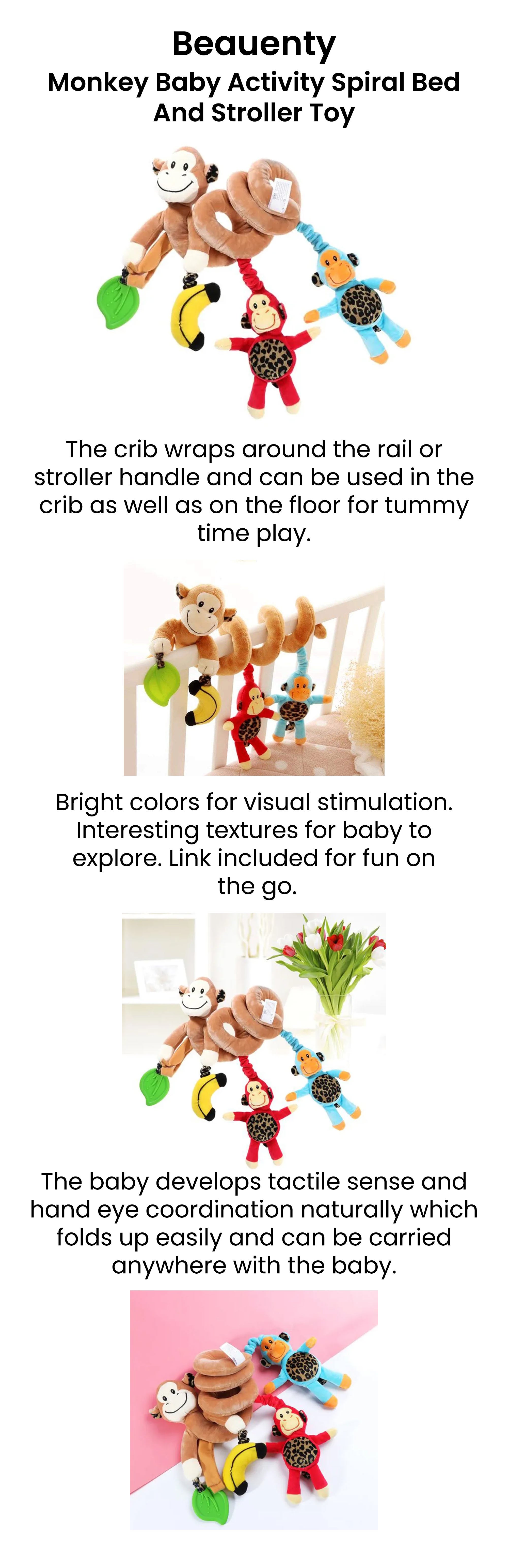 Monkey Baby Activity Spiral Bed And Stroller Toy 20x10x20cm