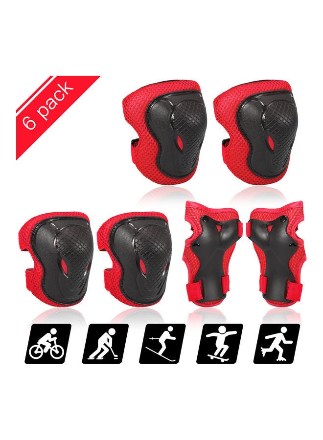 6-Pack Knee, Elbow and Wrist Pads Combo Set