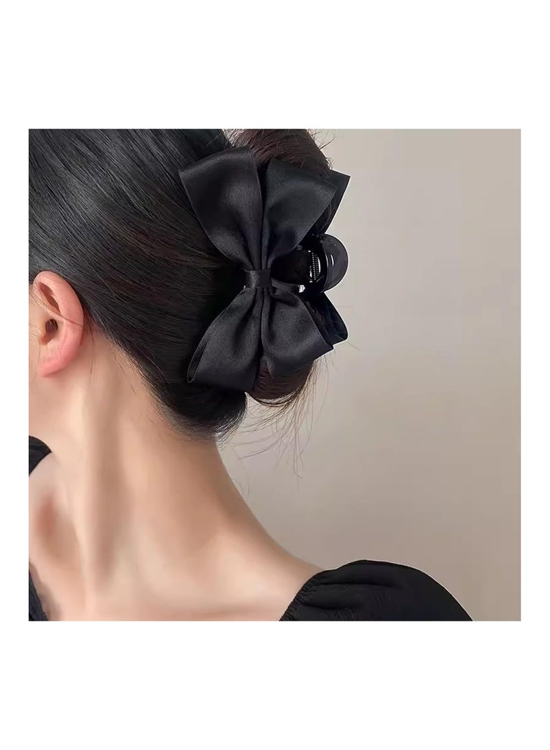 SYOSI Premium Black Bow-Knot Hair Clips for Women Thick Hair & Thin Hair, Hair Bows Claw Clip for Women Girls, Big Bows Hair Clips, Nonslip Bows Claw Clips for Women, Bow Clips for Women,Bow Clips