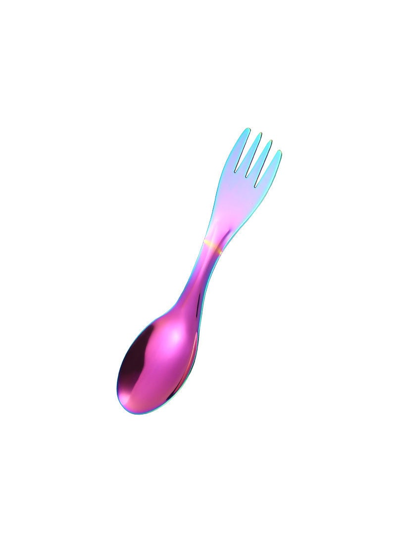 2-Piece Two-In-One Fruit Fork And Spoon Set Multicolour 17cm