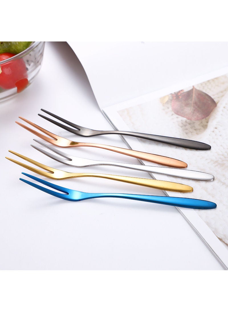 2-Piece Fruit Dessert Fork Gold 13cm