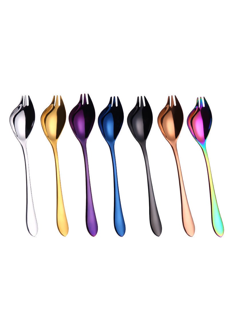 5-Piece Fruit Salad Fork Set Purple 18.2cm