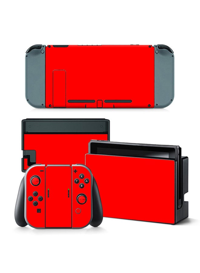 Console and Controller Decal Sticker Set For Nintendo Switch Red