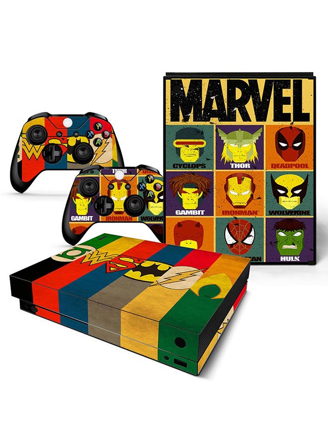 Console and Controller Decal Sticker Set For Xbox One X Marvel