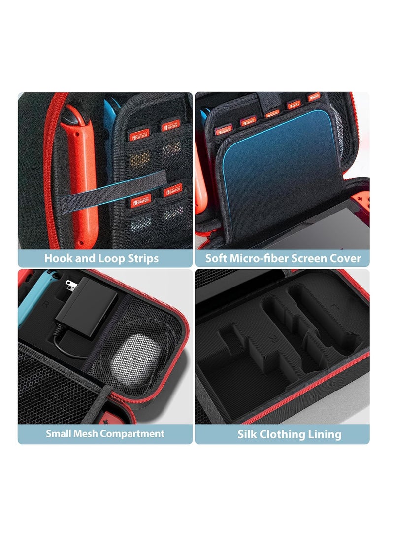 For Switch Carrying Case Compatible with Nintendo Switch Red