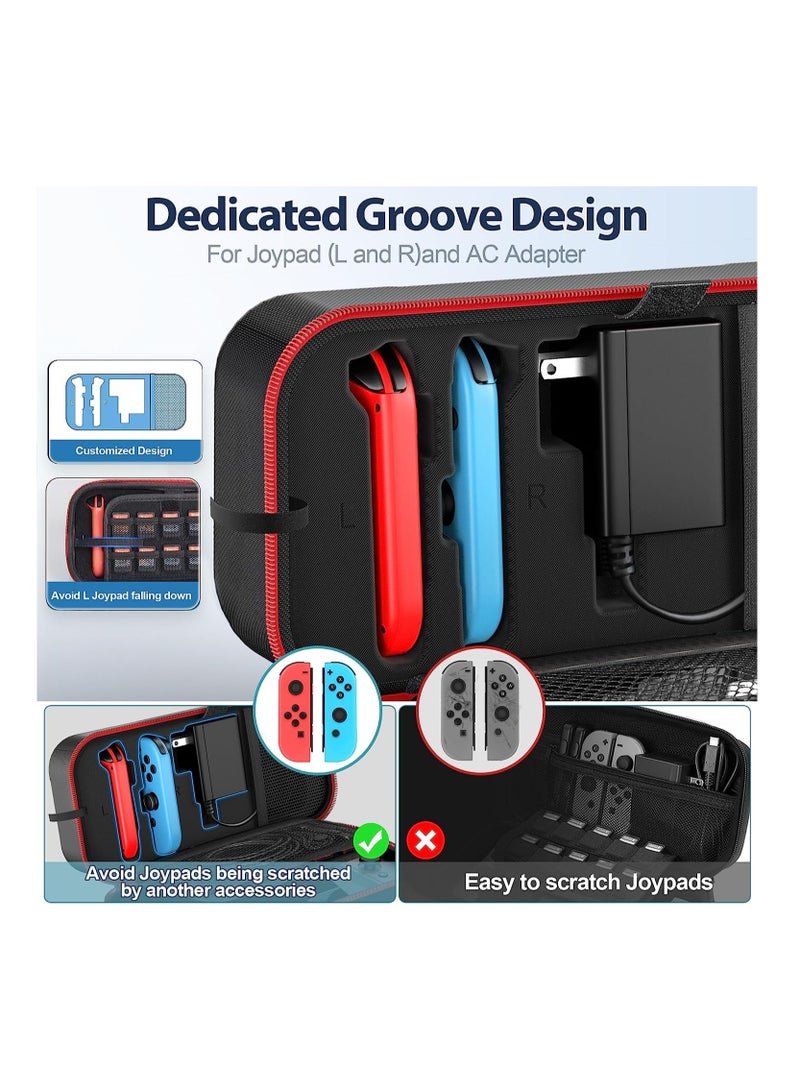 For Switch Carrying Case Compatible with Nintendo Switch Red