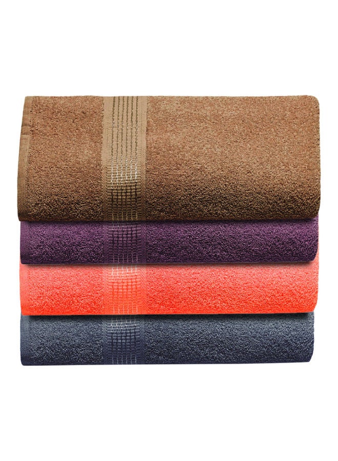 4-Piece Bath Towel Set Multicolour 70x140cm