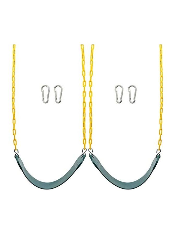 2-Piece Swing Seat Heavy Duty and Chain Accessories Replacement with Snap Hooks, Support