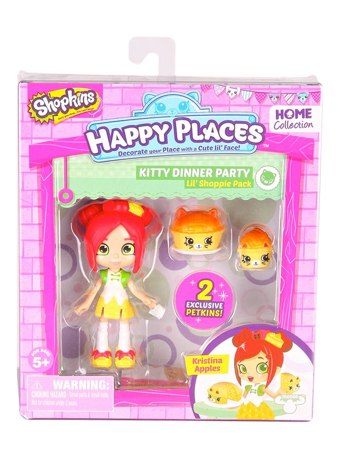 Happy Places Series 1 Kitty Dinner Party Lil' Shoppie Pack - Kristina Apples