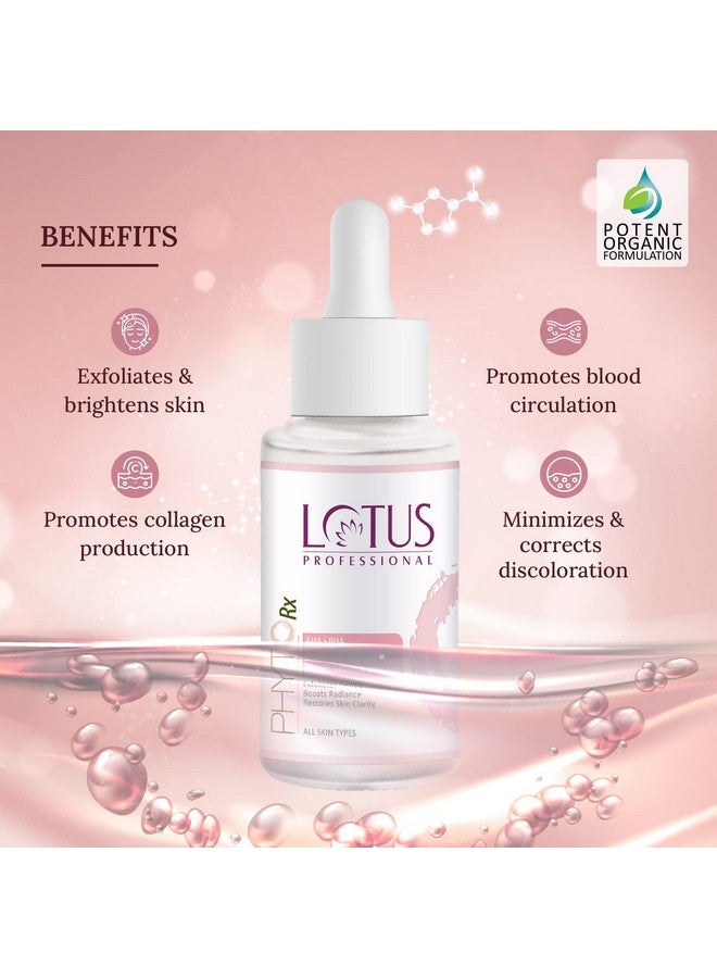 Phytorx Aha+Bha Booster Serum With Glycolic Acid Salicylic Acid & Lactic Acid Gentle Exfoliator Clarifies Skin 30Ml