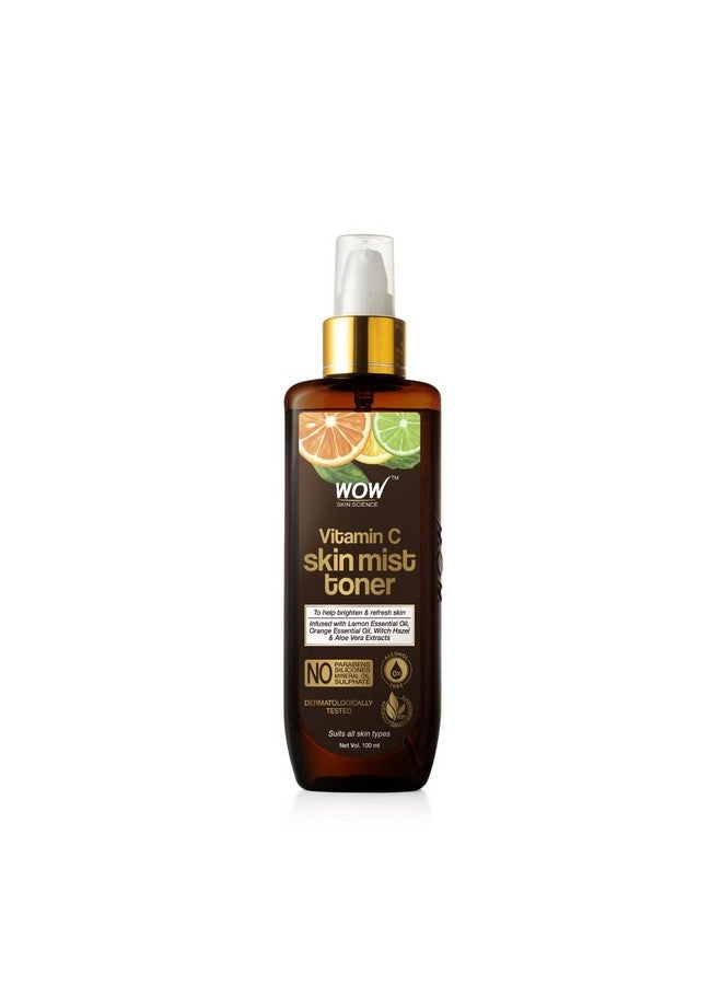 Vitamin C Skin Mist Toner With Lemon Essential Oil Orange Essential Oil With Hazel & Aloe Vera Extracts For All Skin Types No Parabens Silicones Mineral Oil & Sulphates 200Ml
