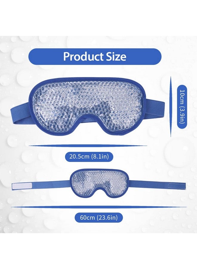Cooling Eye Mask Gel Eye Mask Reusable Cold Eye Mask For Puffy Eyes Eye Ice Pack Eye Mask With Soft Plush Backing For Dark Circles Migraine Stress Relief Navy Blue