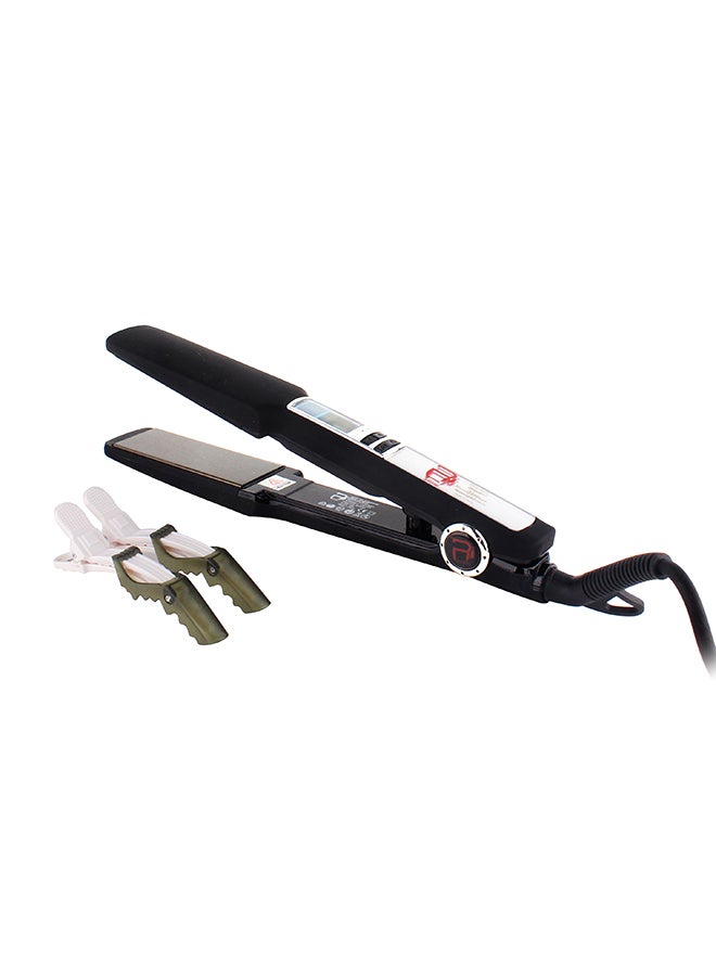LCD Hair Straighter With Clips Black
