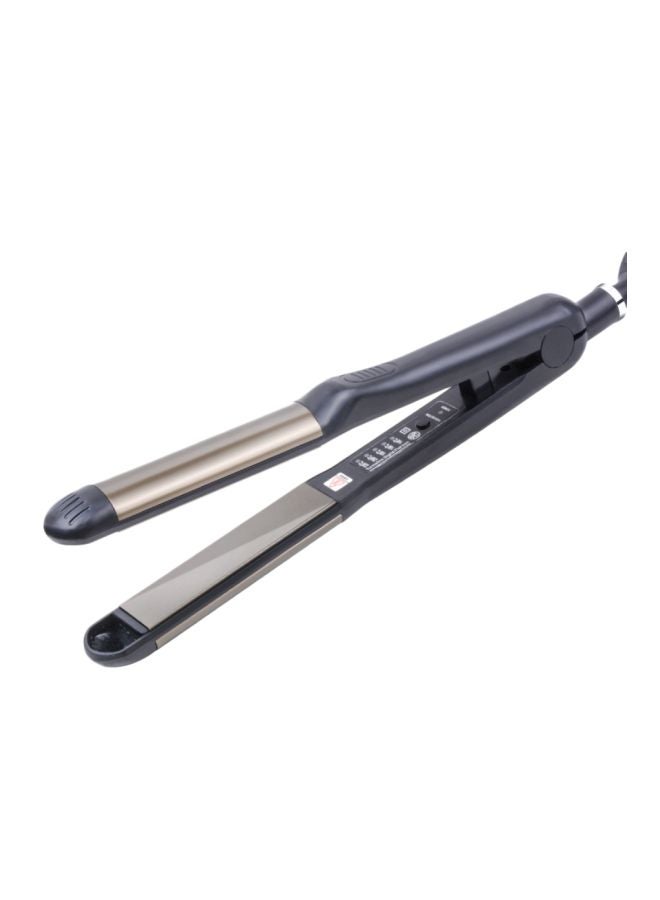 3-In-1 Hair Styling Flat Irons Black/Silver 30cm