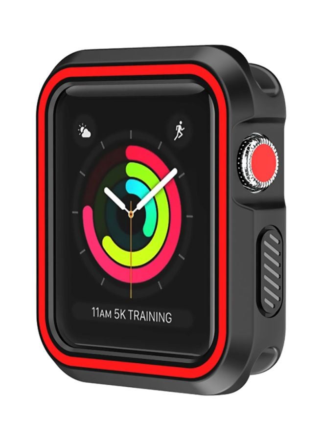 Rugged Armor Bumper Protective Case Cover For Apple Watch Series 1/2/3 38mm Black/Red