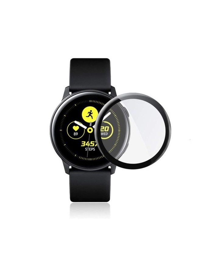 Adhesive Glass Smartwatch Screen Protector For Galaxy Watch Active 2 Clear/Black