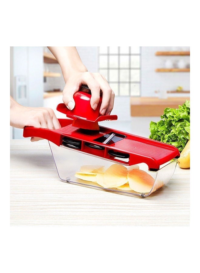 Multifunctional Kitchen Vegetable Cutter Red/Clear/Black