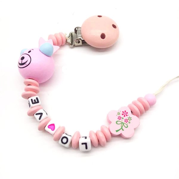 Letter Beads String Cute Baby Pacifier Chain