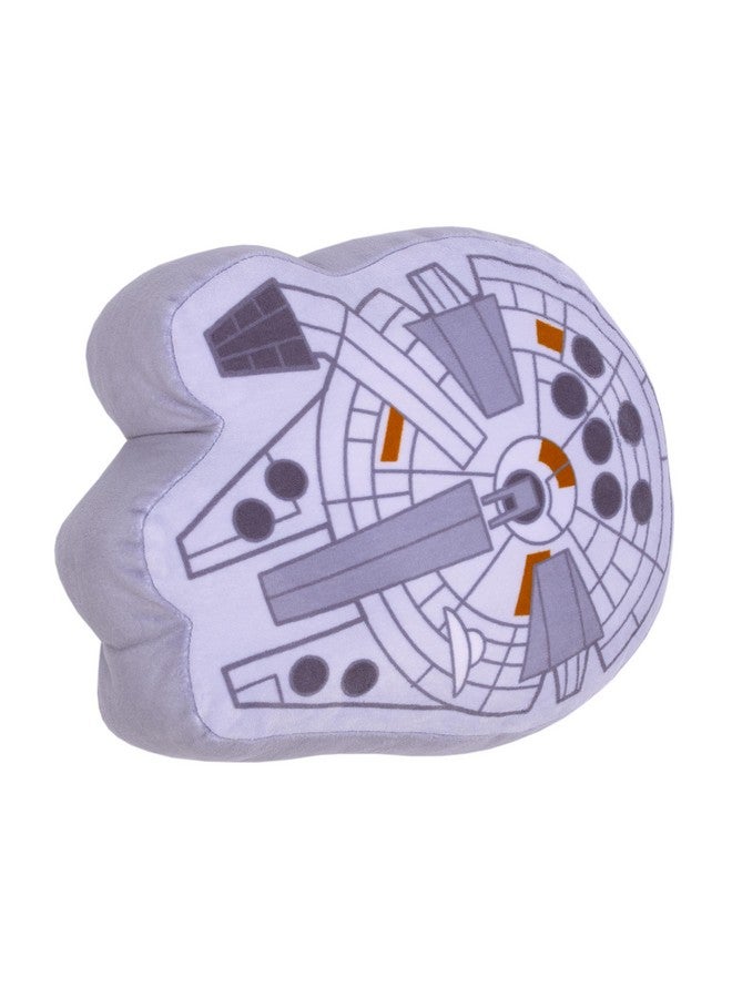 Star Wars Millennium Falcon Shaped Gray And White Plush Toddler Pillow