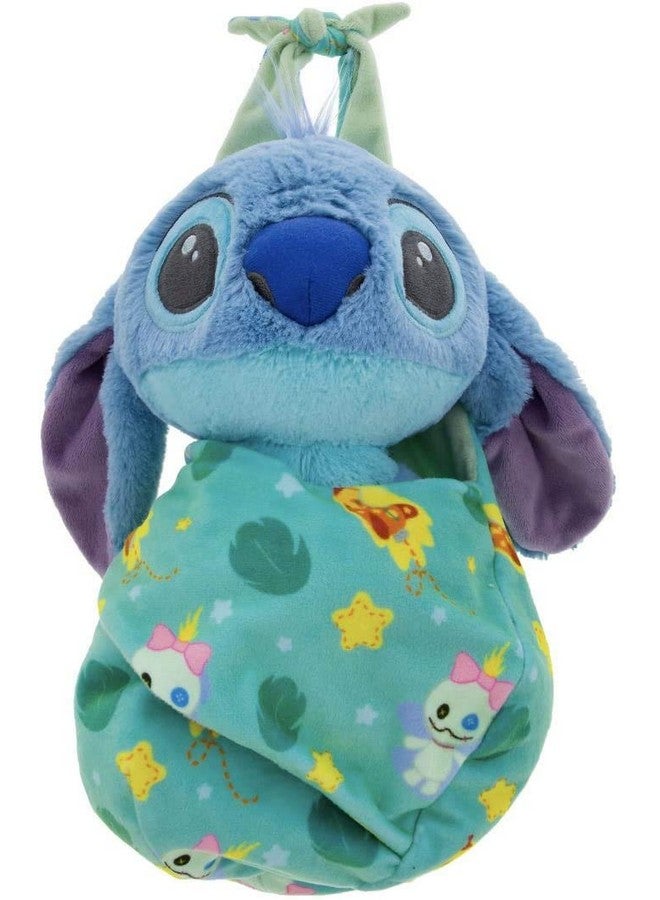 Disney Parks Exclusive Plush Cotton Pillow Baby In Blanket Pouch Stitch 10 Inch