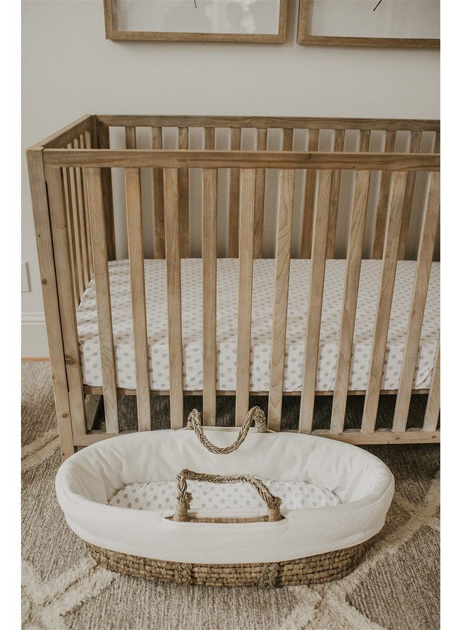 3 Fitted Bassinet Sheets Gray Set Baby Girlboy 100% Oekotex Cotton Gender Neutral Chevron Polka Dot Stripe Universal Fit Cradlemoses Basket Hourglass Oval Rectangle Mattress Sheet