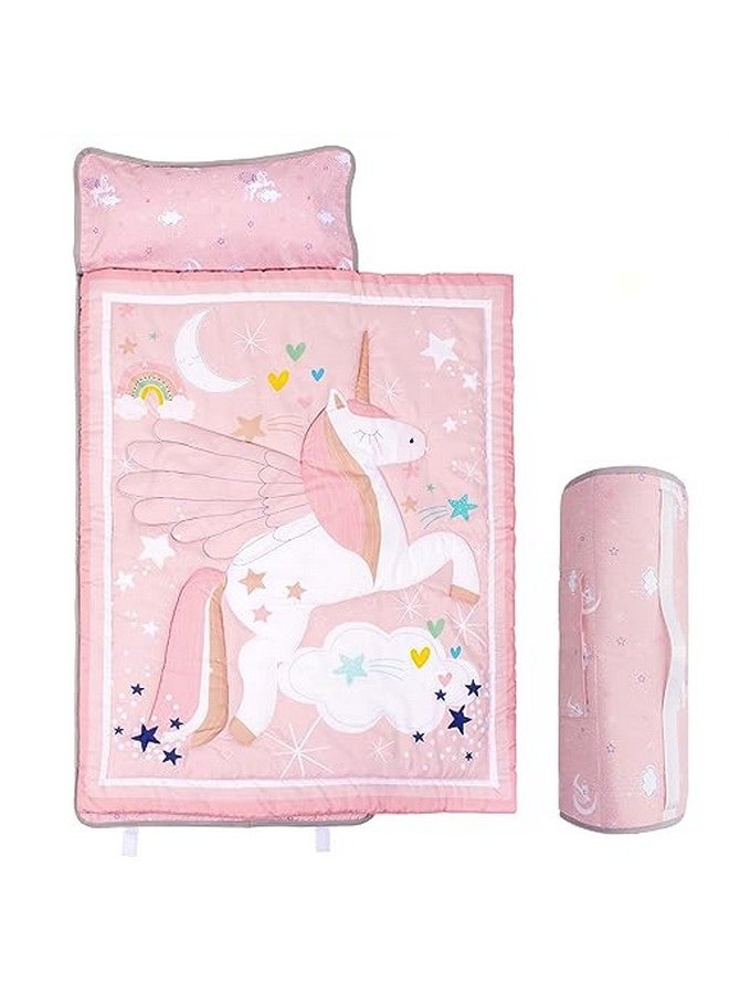 Toddler Nap Mat 1 Pack Girls Sleeping Bag With Removable Pillow Unicorn 50X20 Inch Kids Preschool Nap Sack With Pillow Pink Girls Napper Nap Mats For Daycare Napping Bag For Girls