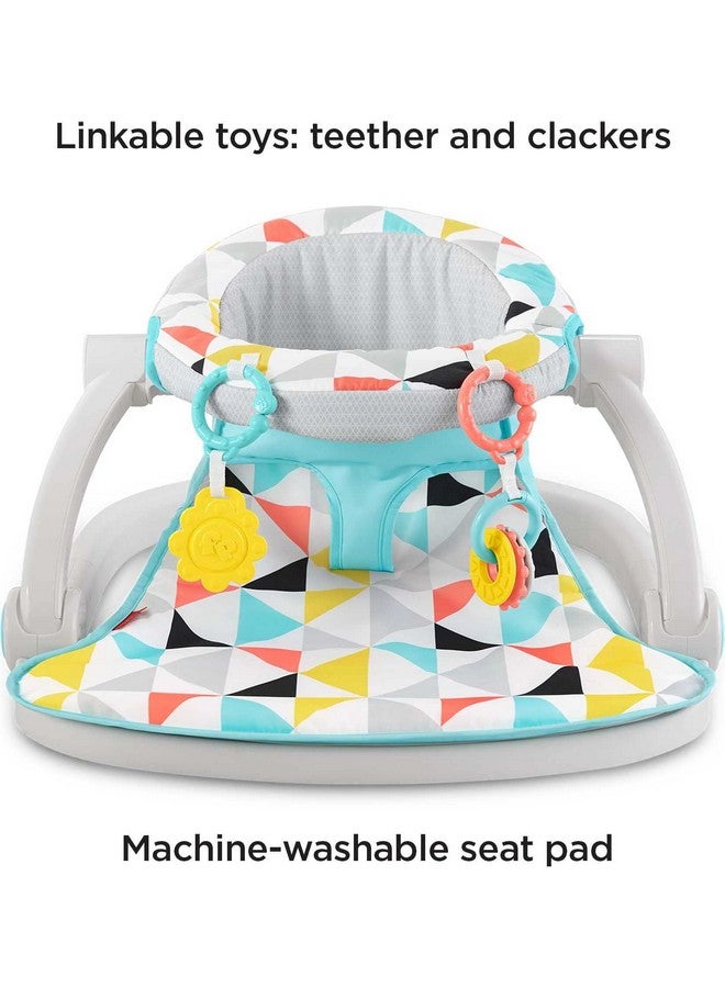 Portable Baby Chair Sitmeup Floor Seat With Developmental Toys & Machine Washable Seat Pad Windmill