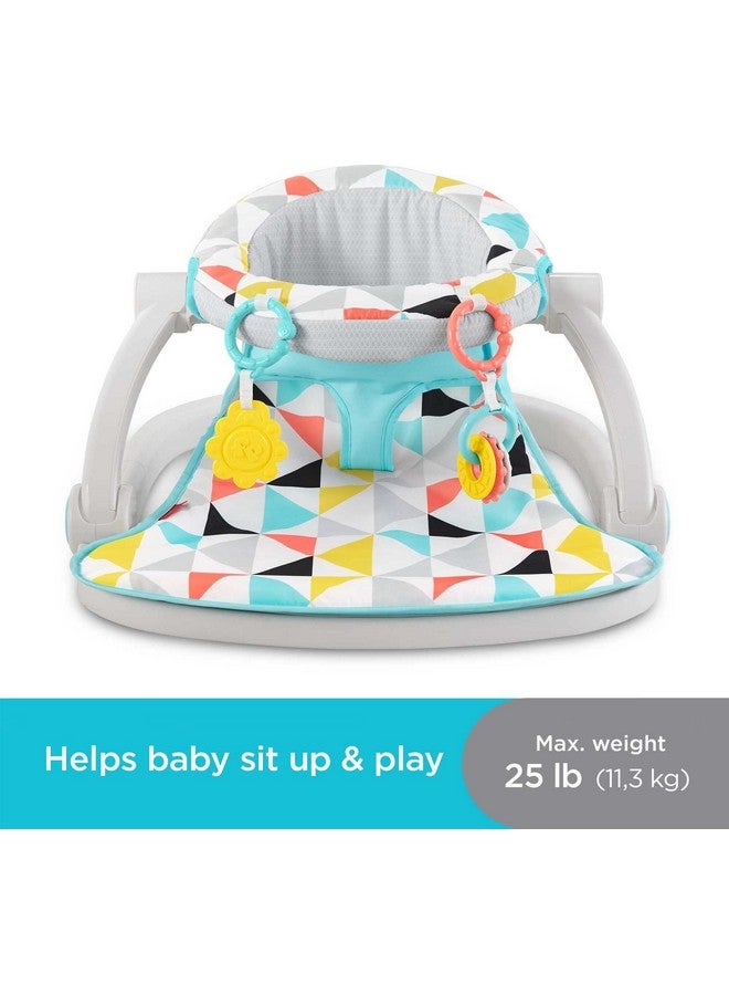 Portable Baby Chair Sitmeup Floor Seat With Developmental Toys & Machine Washable Seat Pad Windmill