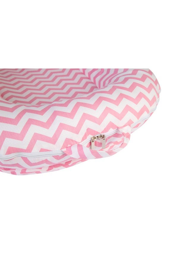 Newborn Lounger Cover Dock A Tot Covers Only 100% Cotton Co Sleeping Nest Sleep Pod Extra Replacement Cover Girls (Fits Dockatot Deluxe+) (Pink Chevron)