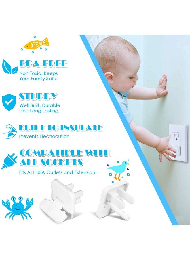 Outlet Covers Babepai 38Pack White Child Proof Electrical Protector Safety Improved Baby Safety Plug Covers