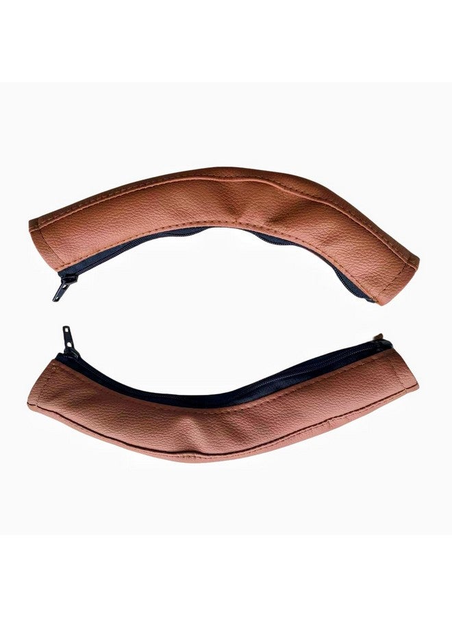 2Pcspair Removable Zipper Pu Leather Bumper Handlebar Sleeve Protect Case For Baby Stroller Dustproof Cover