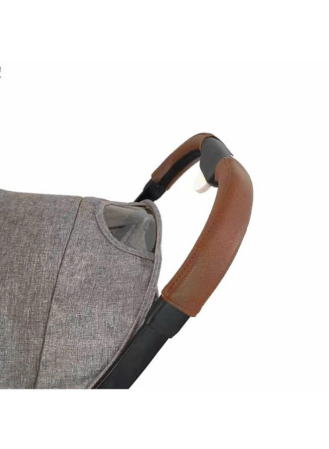 2Pcspair Removable Zipper Pu Leather Bumper Handlebar Sleeve Protect Case For Baby Stroller Dustproof Cover