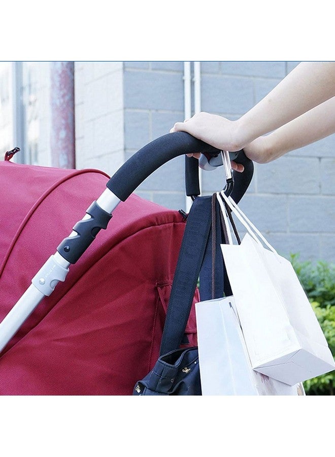 Large Stroller Hooks For Mommy 2 Pcs Carabiner Stroller Hook Organizer For Hanging Purses Diaper Bag Shopping Bags. Clip Fits Singletwin Travel Systems Car Seats And Joggers (Black+Rose)