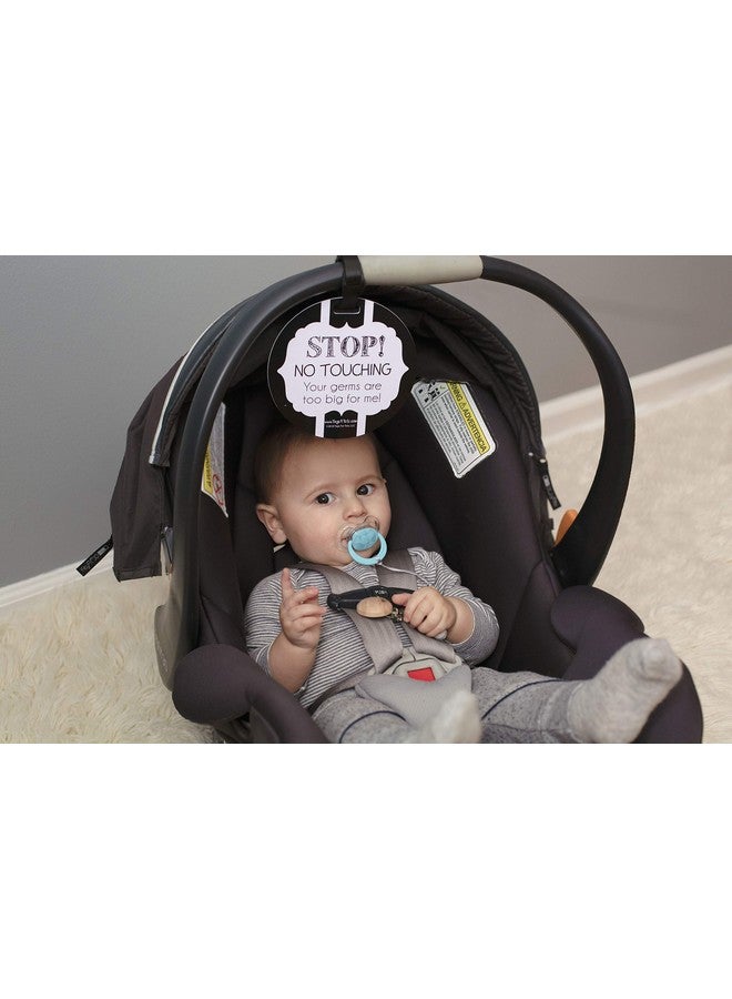 Black And White Stop No Touching Baby Car Seat Sign Or Stroller Tag Cpsia Safety Tested