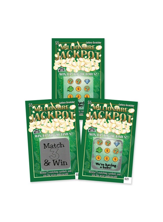 Pregnancy Announcement Scratchoff Lottery Tickets New Baby Game 5 Cards (Millionaire Jackpot)