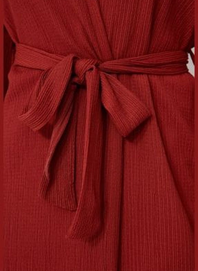 Tile Belted Mini Woven Kimono & Kaftan TBESS23KM00060