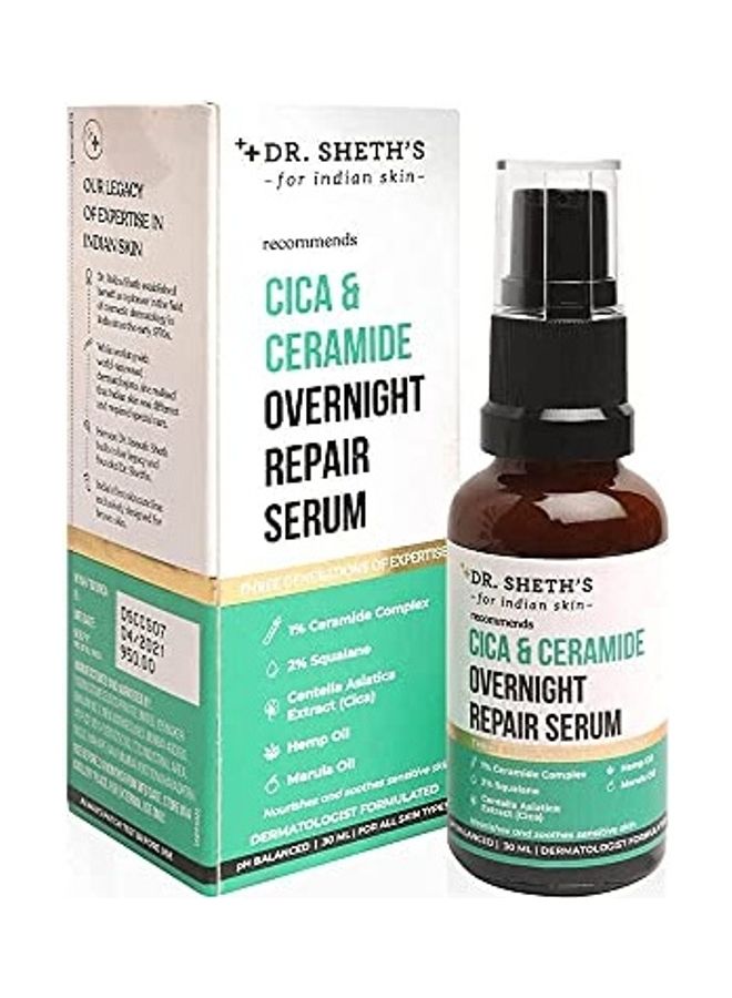 Cica And Ceramide Overnight Repair Face Serum Multicolour 30ml