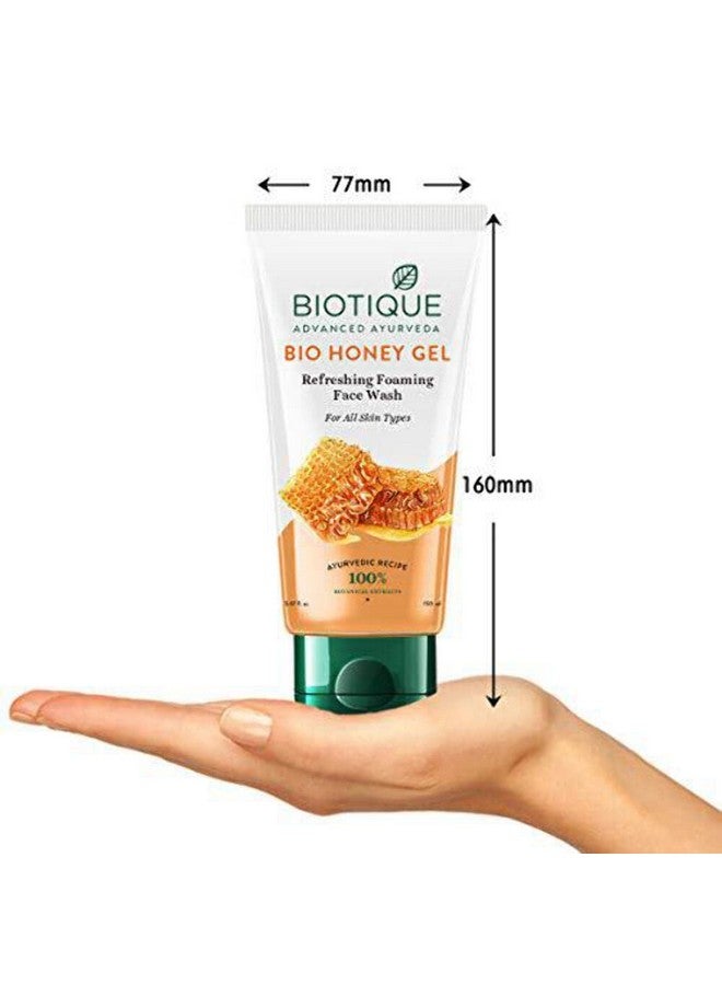 Bio Honey Gel Refreshing Foaming Face Wash 150Ml/ 5.07 Oz. I All Skin Type I Enriched With Honey Powerful Cleanser Brightens Complexion Boosts Skin Tone