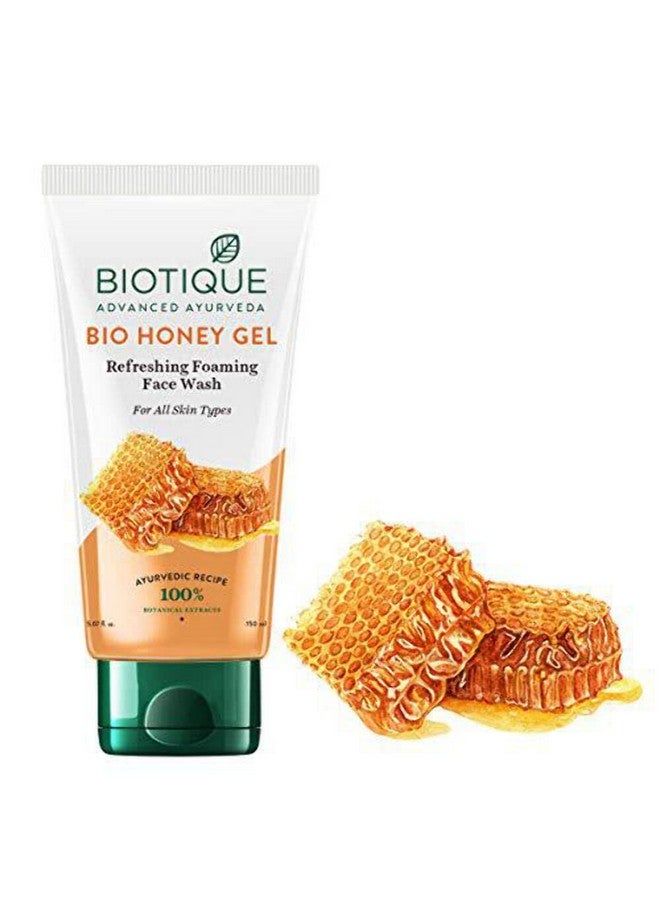 Bio Honey Gel Refreshing Foaming Face Wash 150Ml/ 5.07 Oz. I All Skin Type I Enriched With Honey Powerful Cleanser Brightens Complexion Boosts Skin Tone