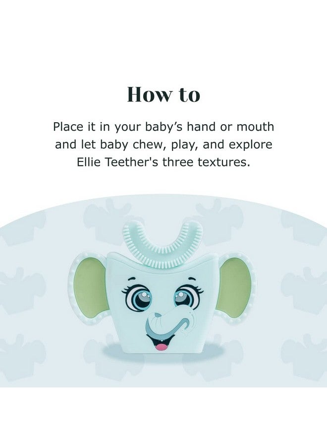 Ellie The Elephant Baby Teether ; Bpa Free Silicone For Infants 012 Months Dishwasher Friendly Freezer Safe Car Seat Toy (2Pack)