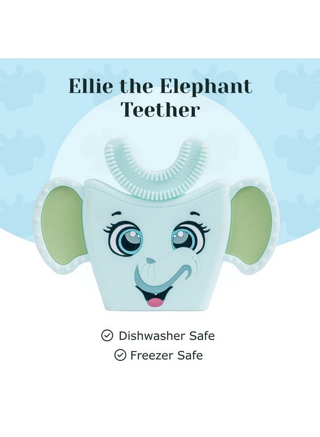 Ellie The Elephant Baby Teether ; Bpa Free Silicone For Infants 012 Months Dishwasher Friendly Freezer Safe Car Seat Toy (2Pack)