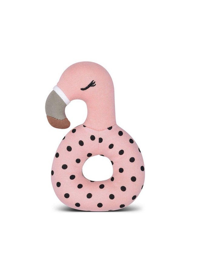 Arm Buddies Franny Flamingo Teething Rattle Baby Toy For Infants Hypoallergenic 100% Organic Cotton