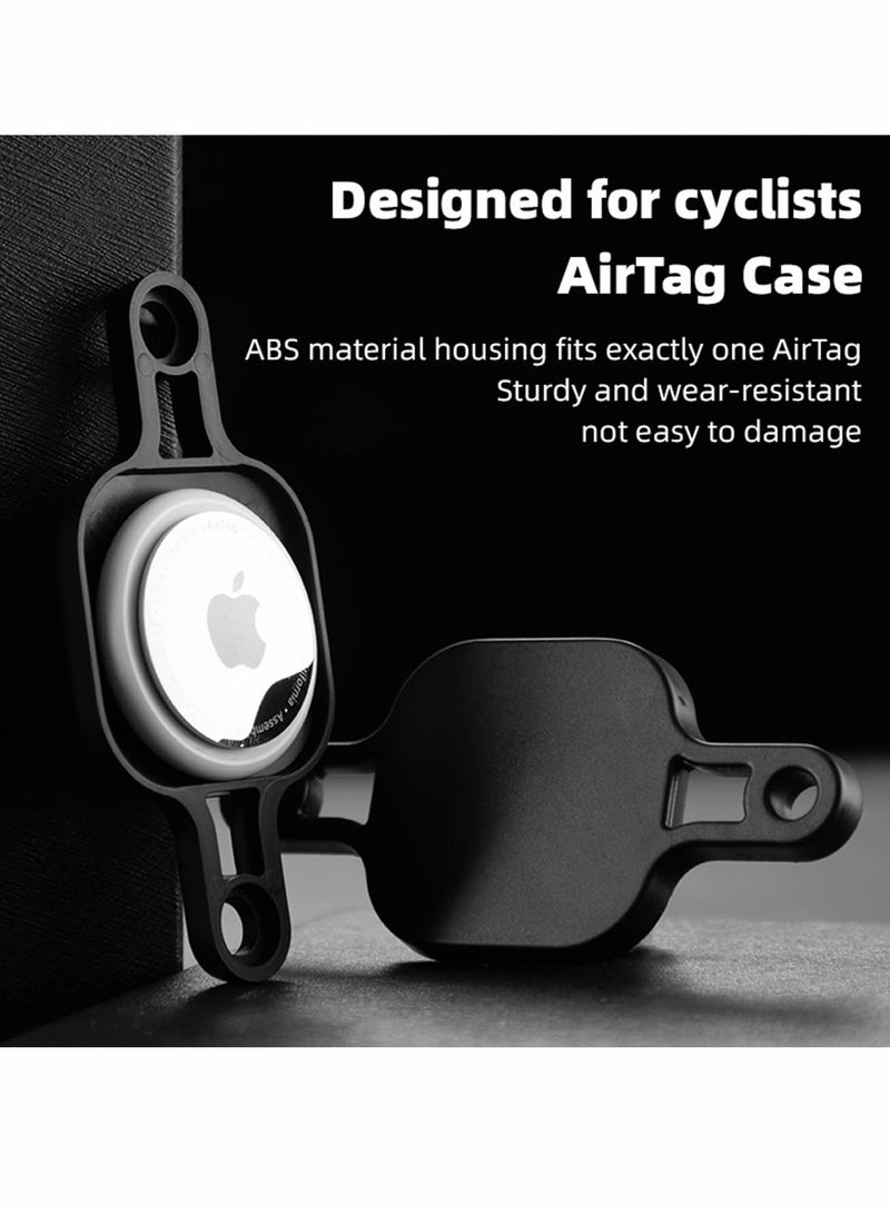 Airtag Bike Mount, Bicycle Mount Holder Protect Case for AirTag, Water Resistant Hides AirTag Under Bottle Cage, Anti-Shake and Anti-Theft with Allen Key Bolts （Black）