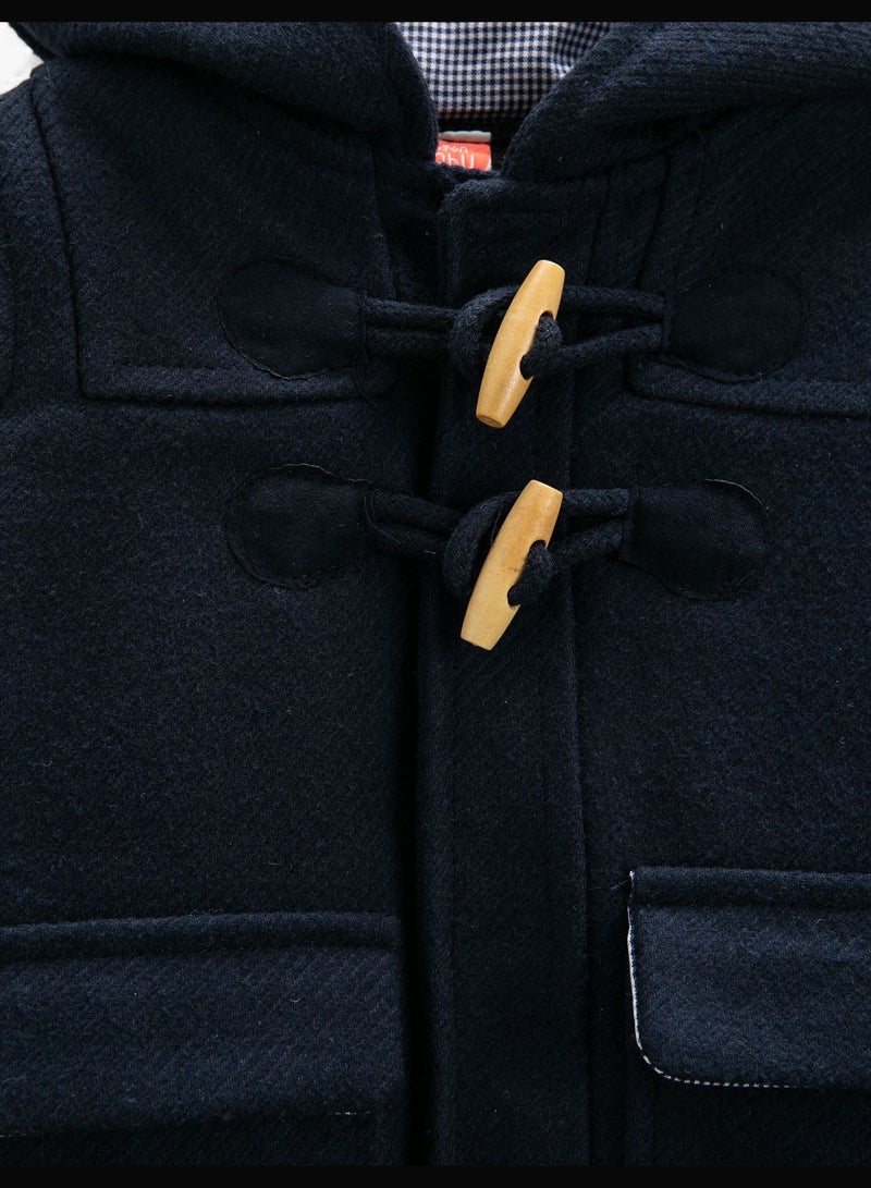 Wool Blend Coat Pocket Detail Lined Zip Closure