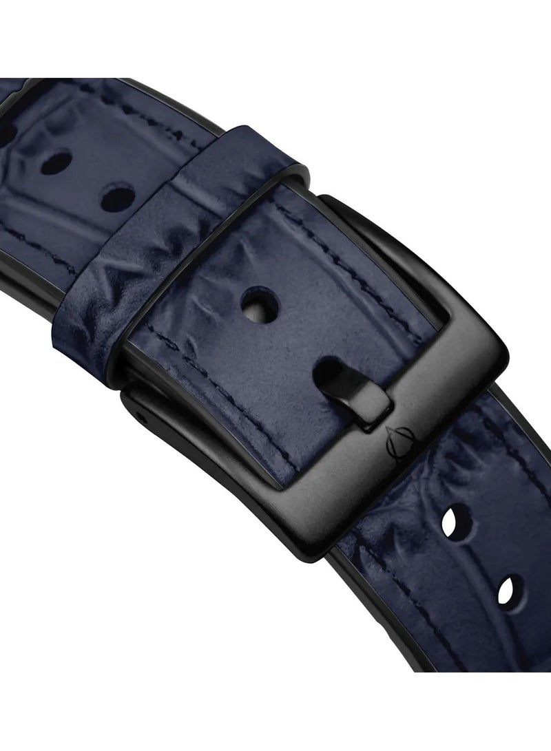 A-Case its My Case Javan Series Genuine Leather Band Compatible with Apple watch Series Ultra 1/2 ,7,6,5,4,3, SE Sizes 42/44/45/49MM B - Blue